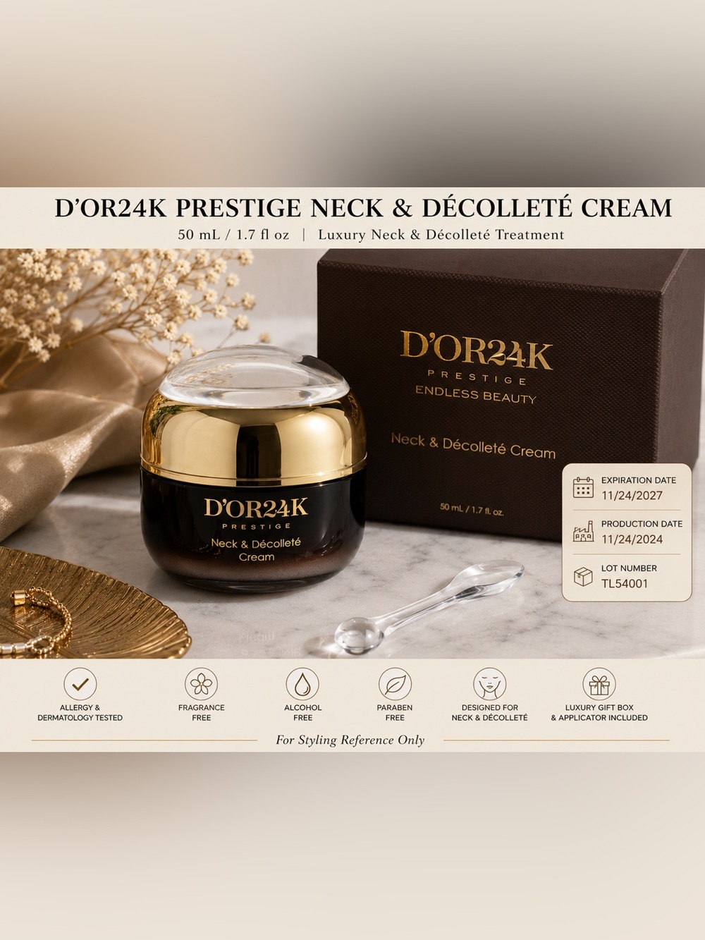 D’OR24K Prestige Neck & Décolleté Cream 50mL Gold Infused (NEW)